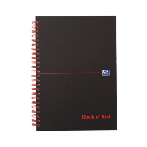 Kołozeszyt (kołonotatnik) A5 Black N' Red 70k. 90g krata Oxford (400047652)