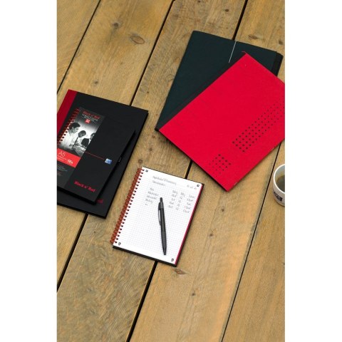 Kołozeszyt (kołonotatnik) A5 Black N' Red 70k. 90g krata Oxford (400047652)