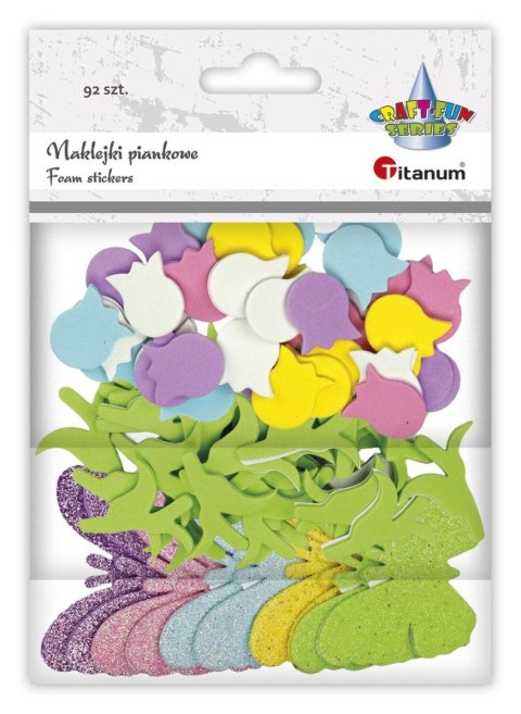 Naklejka (nalepka) Craft-Fun Series piankowe tulipany, motyle Titanum (7517)