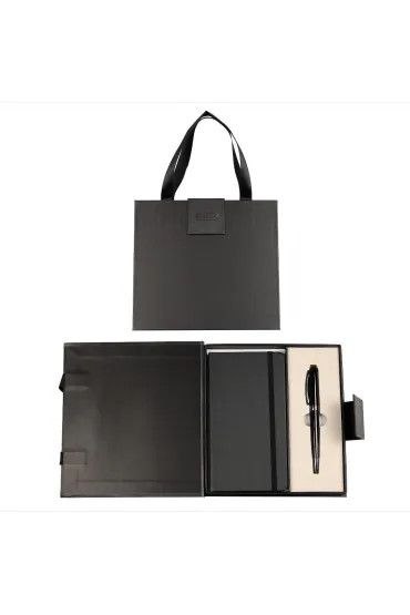 Zestaw piśmienniczy PREMIUM SYMPHONY CZARNY DŁUG.+NOTES W ETUI PREMIUM Cresco (850012-02)