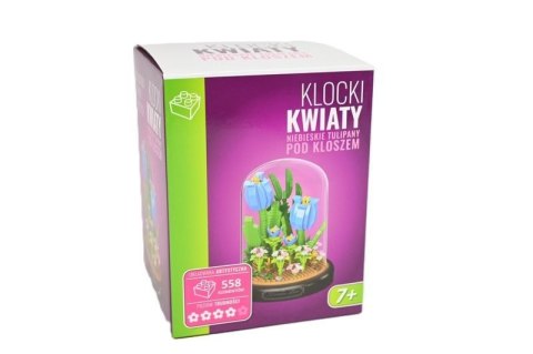 Klocki konstrukcyjne niebieskie tulipany pod kloszem, 558 elementów Artyk (176487)
