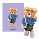Teczka kartonowa na gumkę Teddies& Misia A4 fioletowy 270g Narcissus