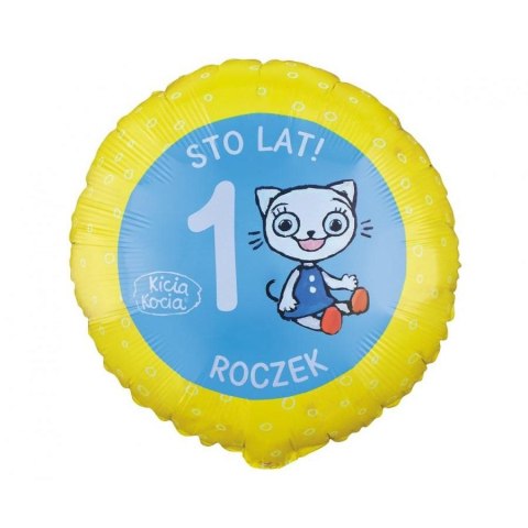 Balon foliowy Roczek , Kicia Kocia 18cal Godan (FG-OKKI)
