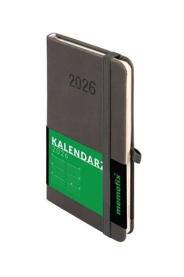 Kalendarz książkowy (terminarz) 2026 MEMOFIX TDW Antra (grafitowy)