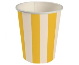 Kubek jednorazowy paski żółty papier 250ml Godan (PG-KPA1)