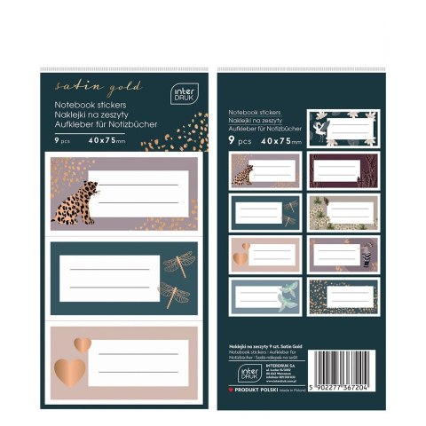 Naklejka (nalepka) na zeszyt Satin Gold Interdruk