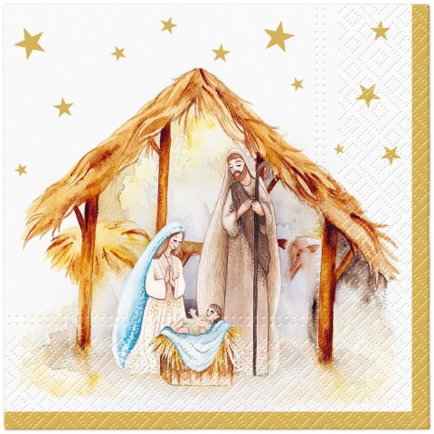 Serwetki Lunch BN Holy Family Blessing mix nadruk bibuła [mm:] 330x330 Paw (SDL241400)