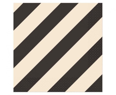 Serwetki paski czarno beżowe czarny papier [mm:] 330x330 Godan (PG-SPA3)