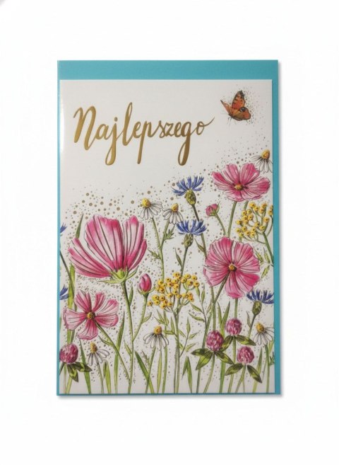 Kartka składana B6 KWIATY POLNE B6 Henry (5908451980559)