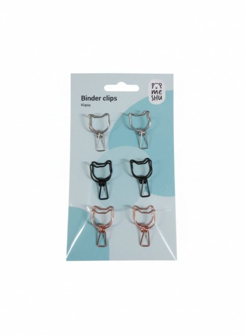 Klipsy do spinania dokumentów cute cats metal 6 szt 32mm Berlingo (328222)