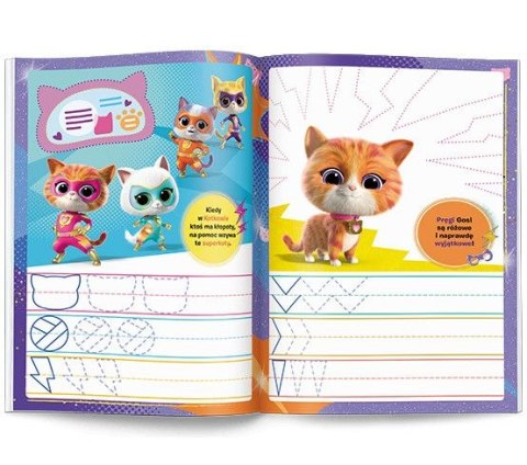 Książeczka edukacyjna Superkoty. Rysujemy Szlaczki Ameet (KSS 9114)