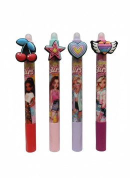 Długopis wymazywalny GIRLS 450010-W wkład niebieski 0,5mm Cresco (Z GUMKĄ)