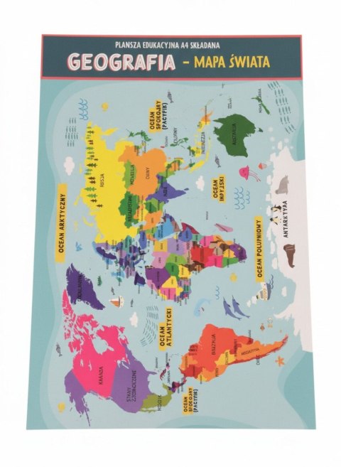 Książeczka edukacyjna KARTA EDUKACYJNA GEOGRAFIA ŚWIAT Henry (5905701489879)