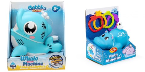 Pakiet PROMOCJA aparat maszynka do baniek Wielorybek+wodny hipopotam Dumel (507651+656896)
