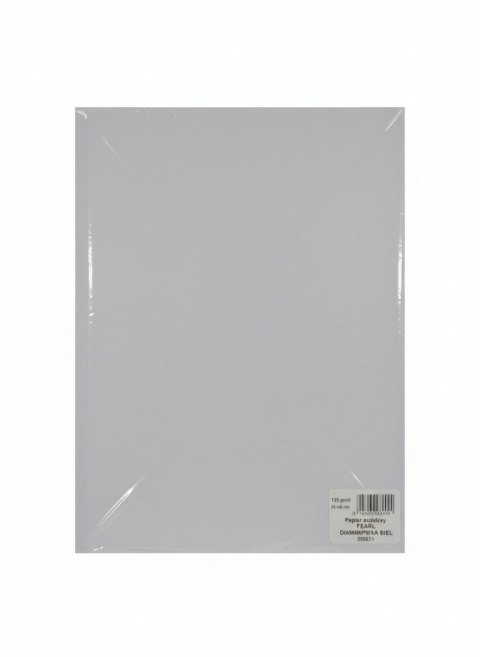 Papier ozdobny (wizytówkowy) pearl siamentowa biel A4 biały 135g Galeria Papieru (206211)