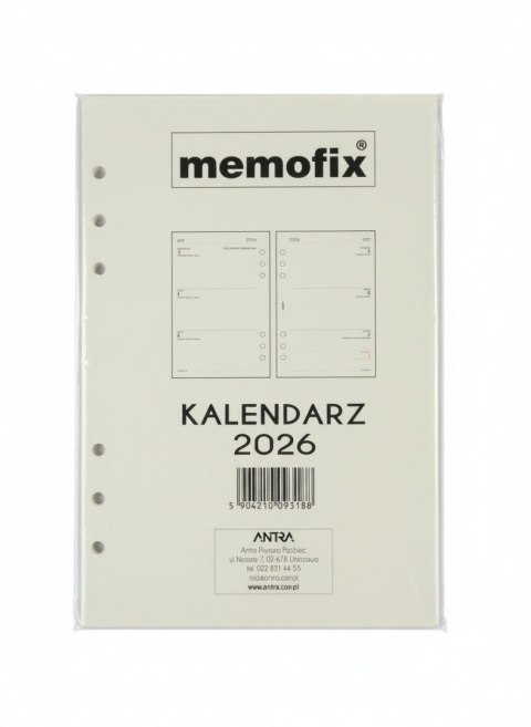 Wkład do organizera kalendarz a5 2027 Antra (TDW)