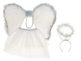 Skrzydełka aniołka 44x32,5cm, ze spódniczką dł.29cm, różdżka, aureolka Adar (613980)