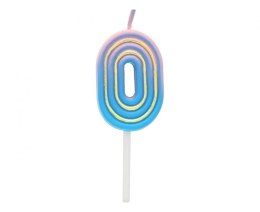 Świeczka urodzinowa cyferka B&C Neon 0, 44x28x12mm Godan (7C-SCN0)