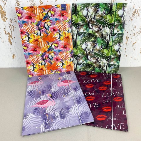 Teczka kartonowa na gumkę flowers z gumką a4 A4 Ev-corp (7000)