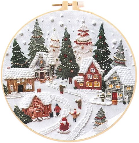 Zestaw kreatywny Craft-Fun Series Zestaw do haftowania - świąteczna wioska Titanum (25YY0512(1-6#))