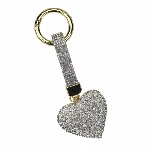 Brelok cyrkonie serce płaskie, mix kolorów