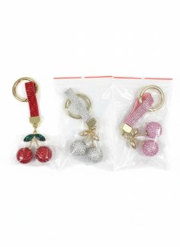 Brelok cyrkonie wisienki, mix kolorów