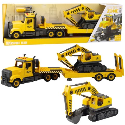 Ciężarówka Laweta Do Skręcania DIY Koparka Gąsienicowa Światła Dźwięki Lean (23122)