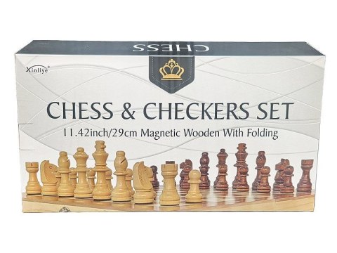 Gra logiczna szachy i warcaby drewniane, magnetyczne Adar (632202)