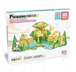 Klocki magnetyczne PICASSO TILES Zestaw 46 Elementy Safarii Orbico Sp. Z O.o. (PTQ12)