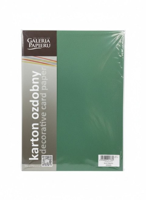 Papier ozdobny (wizytówkowy) A4 Brillo Zielony 200g Galeria Papieru (205424)