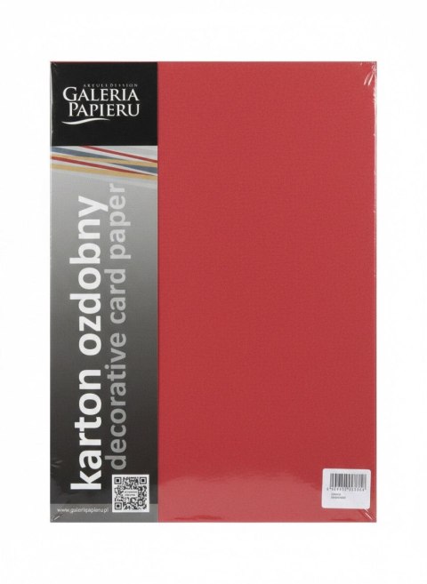 Papier ozdobny (wizytówkowy) A4 pearl Czerwony 210g Galeria Papieru (205455)