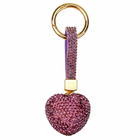 Brelok cyrkonie serce , mix kolorów