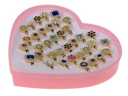 Pierścionek zestaw 36 szt., metalowe, regulowane Adar (628021)