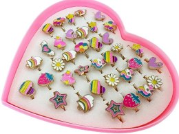 Pierścionek zestaw 36 szt., metalowe, regulowane Adar (629219)