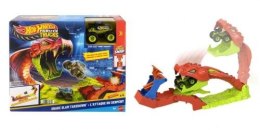 Tor wyścigowy Monster Trucks Mega skok - Nokaut węża Hot Wheels (JJN44)