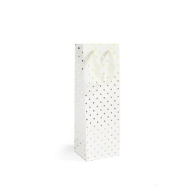 Torba prezentowa biała w złote kropki, B [mm:] 350x100x 120 Argo (257027)