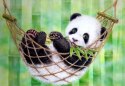 Zestaw kreatywny Diamentowa mozaika 30x40cm Panda w hamaku Flamingo Line (1(43))