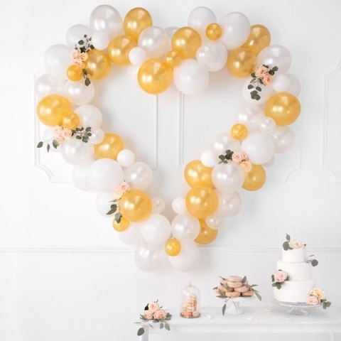 Balon gumowy metalizowany 100 szt biały metalizowany 12cal Partydeco (12m-070)