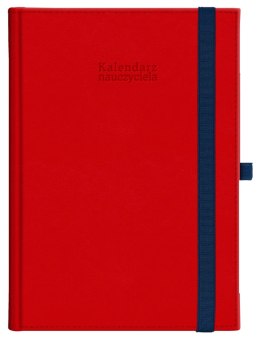 Kalendarz nauczyciela książkowy (terminarz) Nebraska z gumką czerwony A5 143mm x 204mm Wokół Nas (A5TN070B)