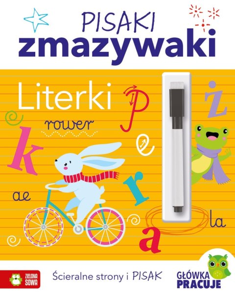 Książka dla dzieci Pisaki zmazywaki. Literki Zielona Sowa