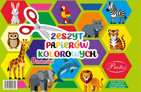 Zeszyt papierów kolorowych A4 8k Protos