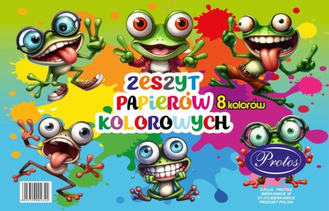 Zeszyt papierów kolorowych A4 8k Protos