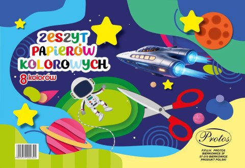 Zeszyt papierów kolorowych A4 8k Protos