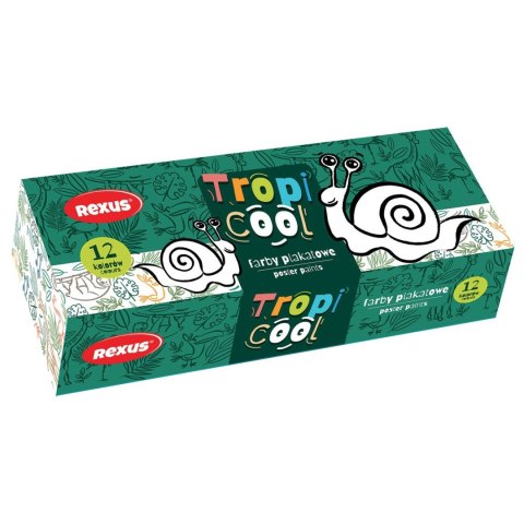 Farby plakatowe TROPICOOL kolor: mix 20ml 12 kolor. Rexus