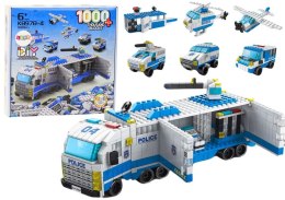 Klocki konstrukcyjne 6w1 Zestaw Policja Pojazdy 1000el Lean (18323)