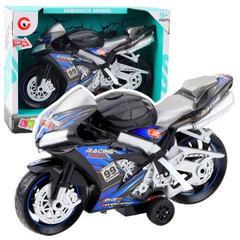 Motocykl Wyścigowy Ścigacz Napęd Światła Dźwięki Czarno-Niebieski Rastar (24213)