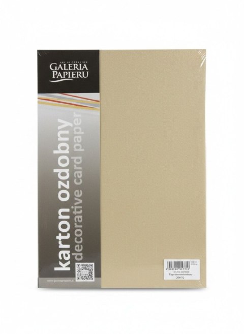 Papier ozdobny (wizytówkowy) A4 Ryps beżowy 250g Galeria Papieru (204702)
