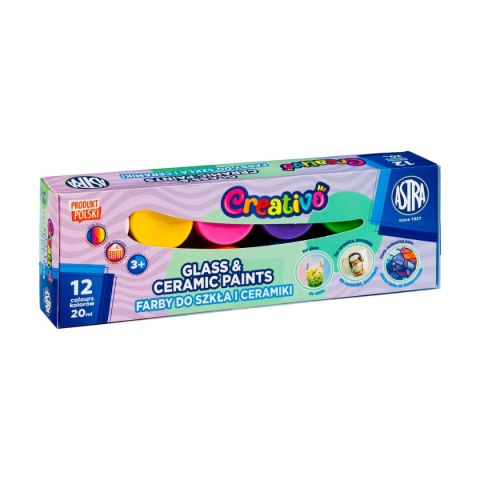 Farba do malowania na szkle kolor: mix 20ml 12 kolor. Astra Fun (301124007)