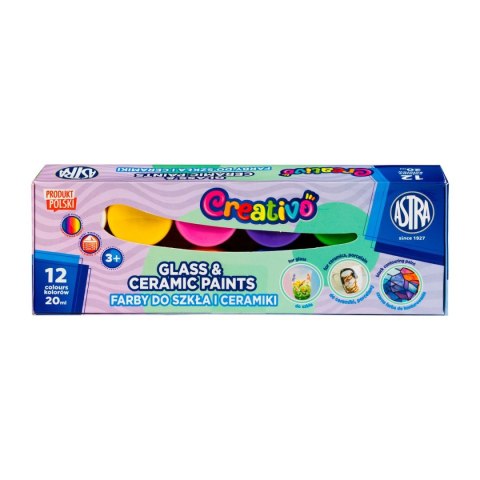 Farba do malowania na szkle kolor: mix 20ml 12 kolor. Astra Fun (301124007)