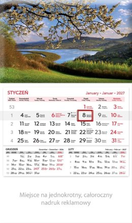 Kalendarz ścienny PANORAMA JEDNODZIELNY 320mm x 560mm Lucrum (KT03)